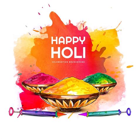 Holi Card with Festival Elements and Colorful Splashes 701649 Vector Art at Vecteezy