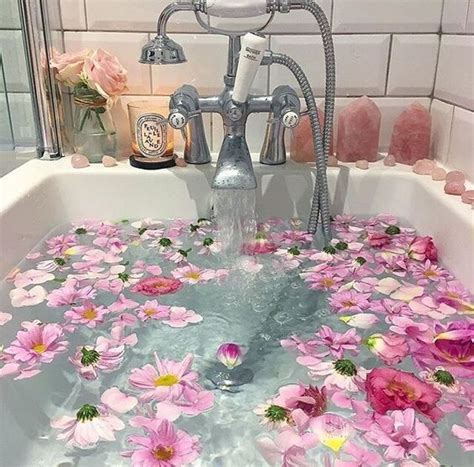 Uye Surana Lingerie - relaxing flower petal bath with rose quartz