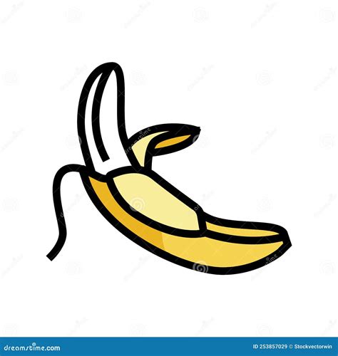 Banana Peel Color Icon Vector Illustration Stock Vector - Illustration ...