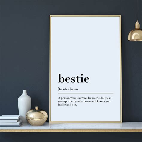 Bestie Definition Print Bestie Print Bestie Definition Sign | Etsy