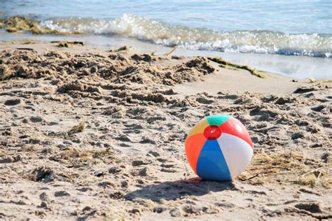 Beach Ball On Beach Stock Images - Image: 13405074