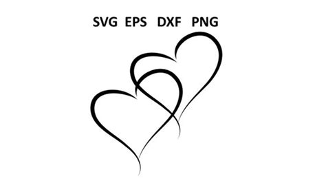 Double Open Hearts Svg SVG Instant Download SVG PNG Eps - Etsy Australia