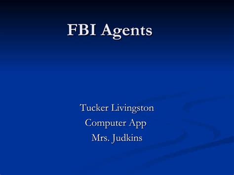 Fbi Agents | PPT