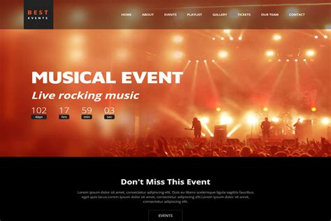 Event Management Website Template Free Download