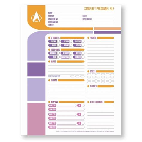 Star Trek Adventures - RPG - FREE PDF - Character Sheets