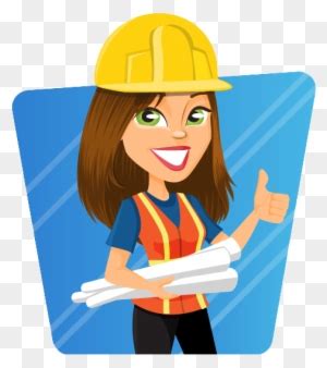 Women In Engineering Clip Art - Female Construction Worker Cartoon - Free Transparent PNG ...