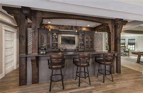 Rustic Luxury Basement Bar - Authentic Kitchen & Design