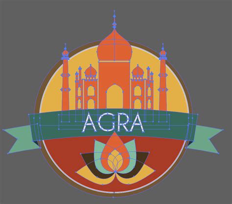 Agra City iconic elements vector eps png