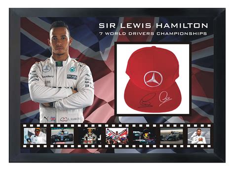 Lewis Hamilton Signed Mercedes F1 Team Signed Cap - On The Dotted Line