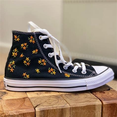 Custom Converse Chuck Taylor Embroidered Flowers - Etsy UK | Embroidered shoes diy, Embroidery ...