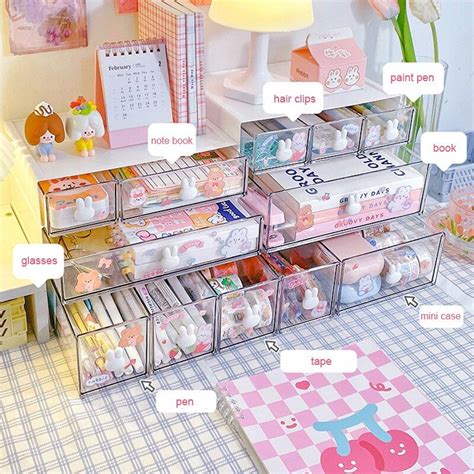 Cute Desk Organization, Sticker Organization, Peach Bedding, Pen ...