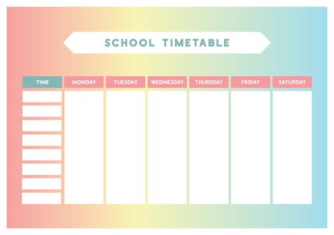 School Timetable | School timetable, School, Timetable template