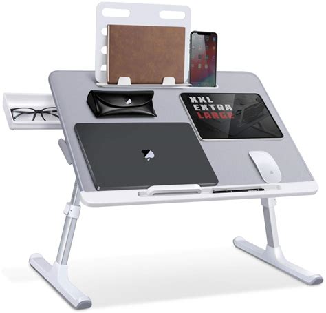 Buy Laptop Bed Tray Desk, SAIJI Adjustable Laptop Stand for Bed, Foldable Laptop Table with ...