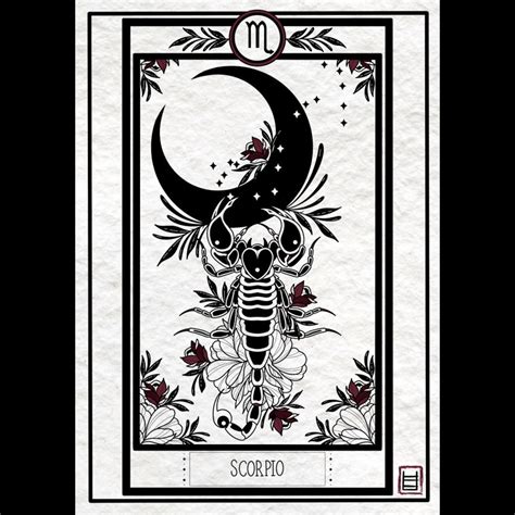 Scorpio Tarot A4 Tattoo Art Print - Etsy