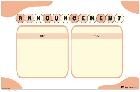 Free Classroom Announcement Chart Storyboard by templates