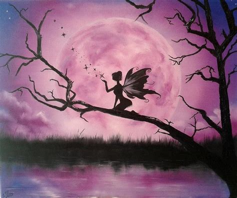 Moonlight Fairy Painting by Ira Helena Floros | Pixels