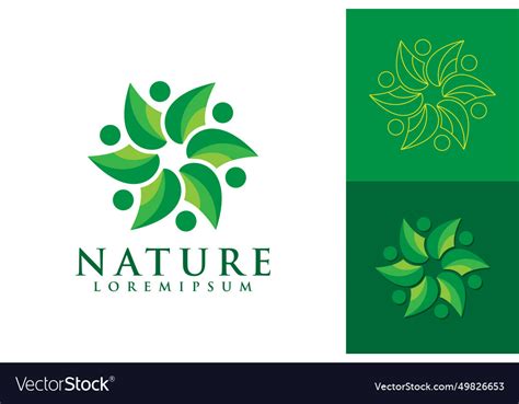 Green nature logo design Royalty Free Vector Image