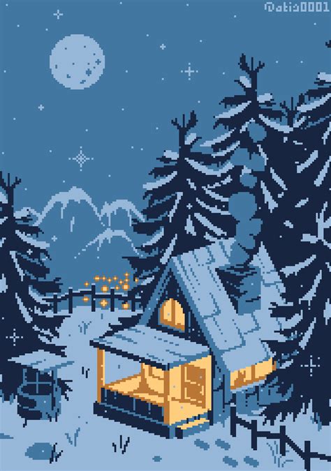 winter rest (pixel art I did for my gf) : r/PixelArt