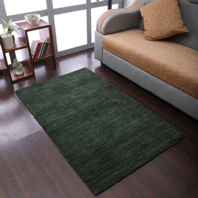 Ebern Designs Hand Knotted Loom Silk Mix Area Rug Solid Dark Green | Wayfair | Area rugs, Solid ...