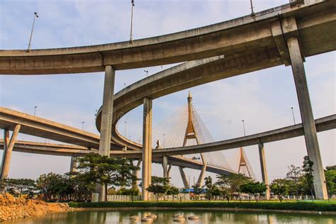 Bhumibol Bridge stock photo. Image of curve, bridge, design - 29362748