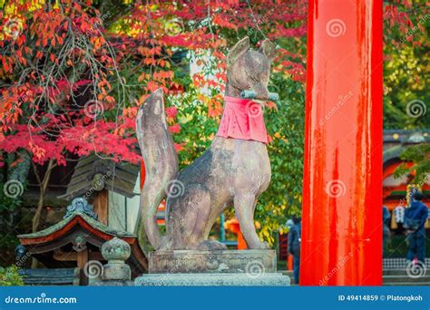 Kitsune Sculpture at Fushimi Inari-taisha Shrine Stock Image - Image of ...