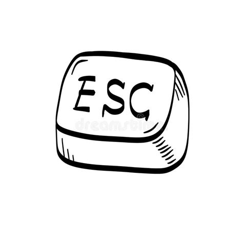 Esc Button Icon. Hand Drawn Control Key Stock Illustration - Illustration of design, button ...