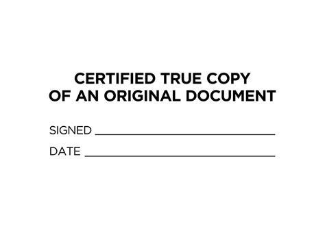 Certified True Copy stamp. Available as either a traditional rubber, self-inking or pre-inked ...