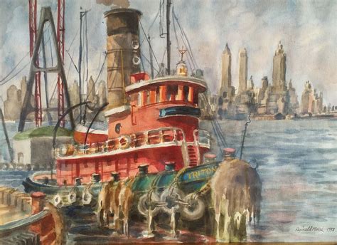 Tugboat in New York Harbor ... | Boat art, Ship art, Nautical art