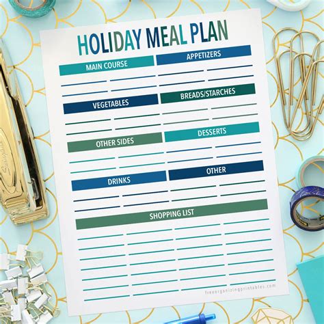 Free Printable Holiday Menu Planner | Free Organizing Printables