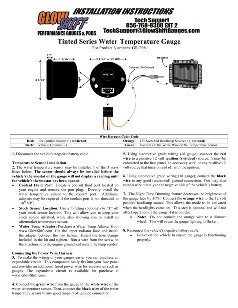 Glowshift Trans Temp Gauge Wiring Diagram