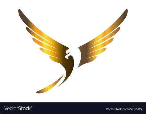 Gold eagle logo icon concept Royalty Free Vector Image