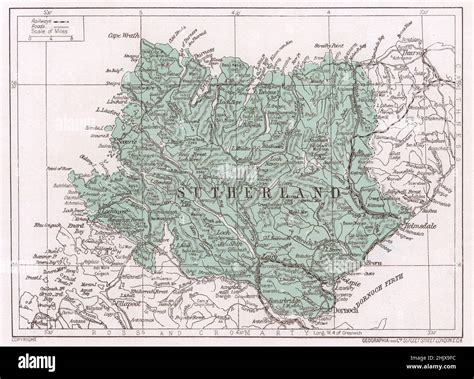 Map of Sutherlandshire (1923 Stock Photo - Alamy