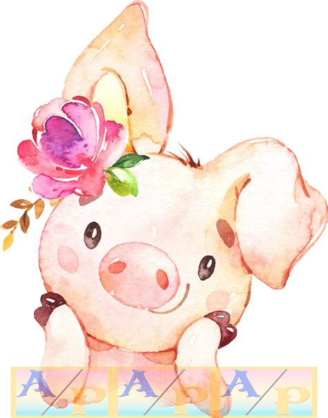 Pig nursery print or girl's baby shower decoration | Cute drawings ...