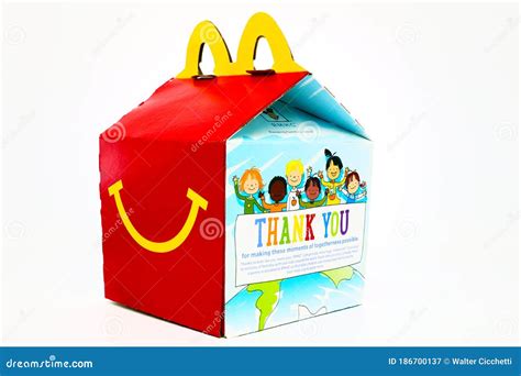 McDonald`s Happy Meal Cardboard Box Editorial Photography - Image of ...