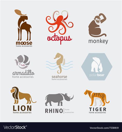 Animals logos Royalty Free Vector Image - VectorStock