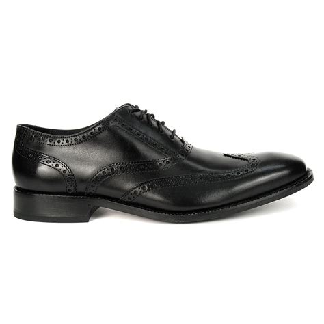 Cole Haan Men's Williams Wingtip Oxford Black Leather Dress Shoes C12209 - WOOKI.COM