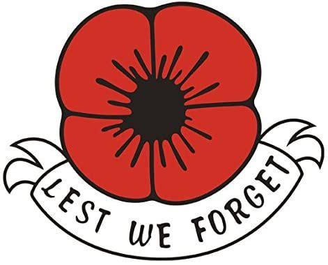 Influent UK Lest We Forget Remembrance Day Sticker, Poppy Flower Decal ...