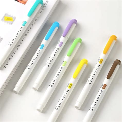 Zebra Mildliner Double Sided Highlighters - 5 Pastel Color Set | Kawaii ...