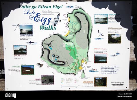 Map of Eigg Isle of Eigg Small Isles Inner Hebrides Highland Region Scotland UK Stock Photo - Alamy