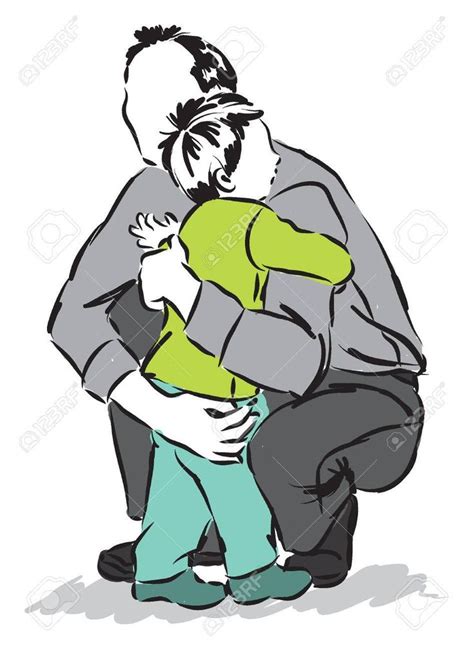 father man hugging a child son illustration Illustration , #sponsored ...