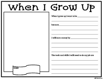 When I grow up worksheet by First Grade Sap | TPT