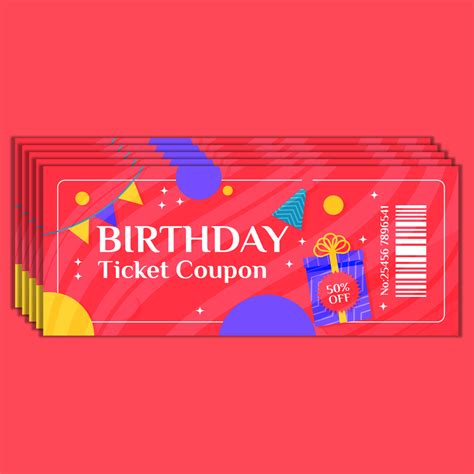 Professional Birthday Ticket Template For Upcoming Birthdays