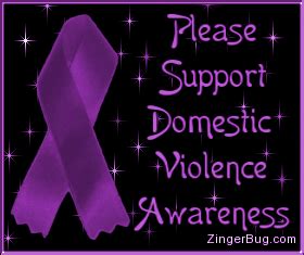 Domestic Violence Awareness Purple Ribbon Glitter Graphic, Greeting, Comment, Meme or GIF