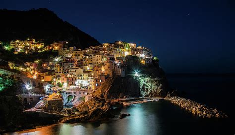 Manarola at night Photograph by Jaroslaw Blaminsky - Pixels