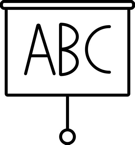 Line art illustration of ABC alphabet on canvas board icon. 24241508 Vector Art at Vecteezy