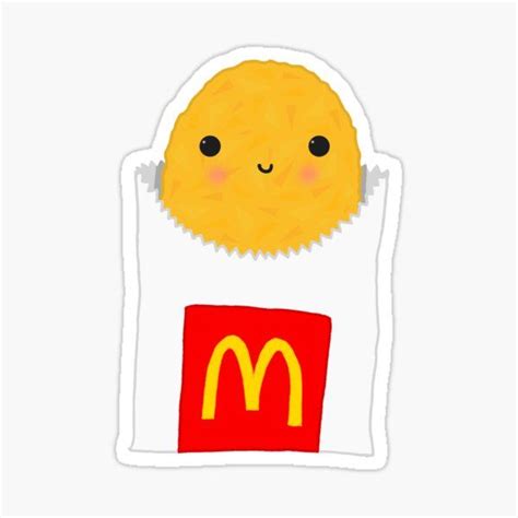 a sticker with a mcdonald's logo on the front, and an image of a