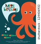 Happy Birthday Octopus Card Free Stock Photo - Public Domain Pictures