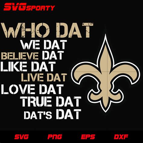 New Orleans Saints Who Dat svg, nfl svg, eps, dxf, png, digital file ...