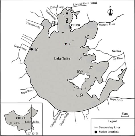 Map of sampling stations in Taihu Lake (modified from Paerl et al., 2011). | Download Scientific ...