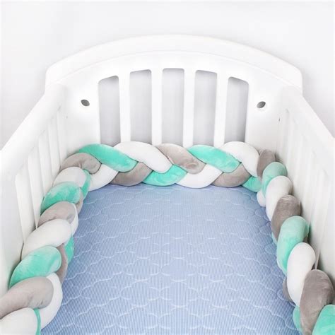 Braided Baby Crib Bumper Knitted Safe Cradle Bumper - Orbisify.com